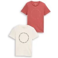 TOM TAILOR T-Shirt (Packung, 2-tlg) 2er Pack mit Print