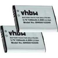 vhbw Akku passend für Nintendo 2DS, 3DS (CTR-001), New 2DS XL (JAN-001), Akku Akku Li-Ion 1300 mAh (3,7 V, 2 St), Leistungsfähige Austausch-Akkus für Spielkonsole, Wiederaufladbar