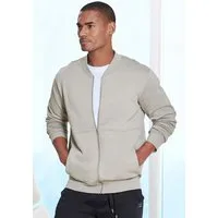 John Devin Sweatjacke mit modischer Teilungsnaht Langarm, Sweatjacke mit Reißverschluss und Rundhals, Baumwollmischung