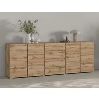 OTTO home Sideboard Metric,Breite 222 cm, grifflose Kommode 4 Türen/4 Schubkästen, Schubladenschrank mit viel Stauraum, Einlegeböden verstellbar