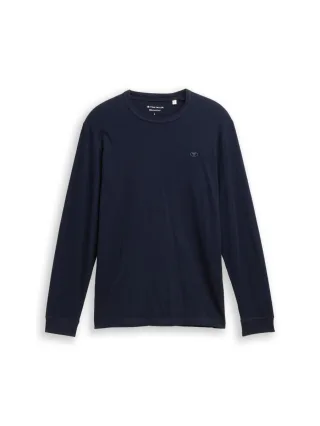 Tom Tailor - Basic Langarmshirt aus Baumwolle blau - Gr. - XXL