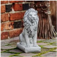 gartendekoparadies.de Gartenfigur Löwen Statue, Steinfigur, Torwächter, H. 34 cm, 10 kg, Frostsicher