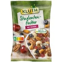 KLUTH Knabberei, Kluth Studentenfutter mit Beeren 150g fruchtig nussiger Energiemix