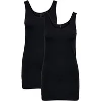ONLY Shirttop Long Tank 2-er Stück Pack Basic Set ONLLIVE für (2-tlg) ONLLIVE LOVE S/L LONG TANK TOP NOOS