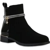VAN HILL 840507 Stiefelette Damen Leicht Gefütterte Klassische Stiefeletten Zierperlen