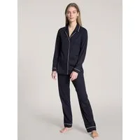CALIDA Schlafanzug Night Lovers (2 tlg) Knopfleiste, Pure Cotton, Interlock-Qualität, Langarm