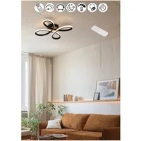 OTTO home LED Deckenleuchte Ullii, Deckenlampe mit Fernbedienung dimmbar Nachtlicht Memory, CCT - über Fernbedienung, LED fest integriert, warmweiß - kaltweiß, CCT stufenlos warm- bis kaltweiß, Holzelemente in Optik Akustikpaneel