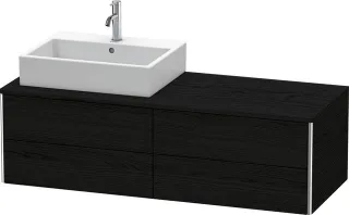 Duravit XSquare Konsolenwaschtischunterbau wandhängend Eiche Schwarz Matt 1400x548x400 mm - XS4913L1 XS4913L1616
