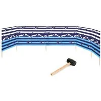 Garronda Windschutz Strand Sichtschutz 6m lang mit Gummihammer Garten Meer GAEX001