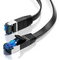 JAMEGA CAT 7 Flachkabel, RJ45 LAN Ethernet Patchkabel Netzwerk LAN-Kabel, CAT.7, RJ-45 Stecker (Ethernet) (1500 cm)