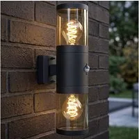 GLOBO LIGHTING LED Außen-Wandleuchte, Leuchtmittel inklusive, Warmweiß, Außenleuchte LED Wandlampe mit Bewegungsmelder Up Down