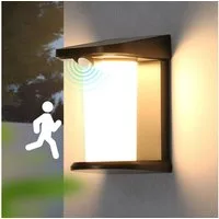 Nettlife LED Außen-Wandleuchte mit Bewegungsmelder Solarleuchte Garten 2 Modi Aussenleuchte 3000K, mit Bewegungsmelder, LED fest integriert, Warmweiß, Aussenlampe für Hof Stufen Haustür Flur