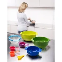 Joseph Joseph Schüssel Nest 9 Plus, Kunststoff, (Set, 9-tlg), platzsparend,Rührschüssel,Abtropfsieb,Sieb, Rührschüssel,Messbecher