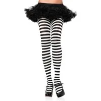 Leg Avenue Feinstrumpfhose Ringelstrumpfhose schwarz-weiß Sinnlich verführerisches Accessoire, das Stil und Trend vereint