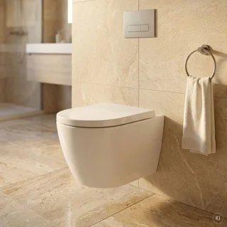 CARLDIX x LAUFEN Wand-WC Set spülrandlos A91004000101 Weiß, mit WC-Sitz, Absenkautomatik