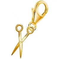 Goldene Hufeisen Charm-Einhänger Schere Karabiner Anhänger 925 Silber Vergoldet, 24k Gelbgold vergoldet