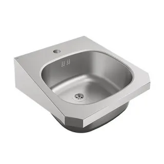 KWC Aquarotter Einzelwaschtisch, ANIMA, Edelstahl, 400x150x452 mm, m. Überl., m. Hahnl., 2000103763 2000103763
