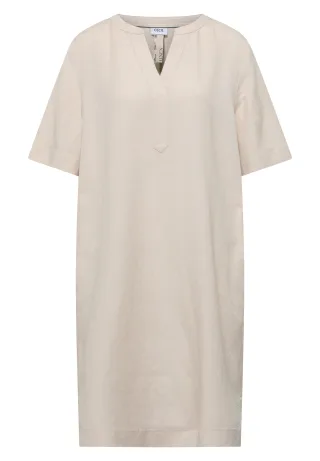 CECIL - Knielanges Kleid aus Leinenmix macadamia beige - Gr. - L