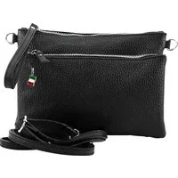 FLORENCE Umhängetasche Florence Umhängetasche Damen Echtleder (Umhängetasche), Damen, Jugend Umhängetasche, Handgelenktasche Leder, schwarz 23x16cm