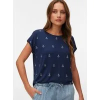 Vero Moda Kurzarmshirt VMAVA SS TOP MULTI AOP NOOS Materialmix, regular fit