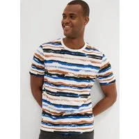 bonprix T-Shirt Regular Fit, Kurzarm, bunt gestreift, aus Baumwolle