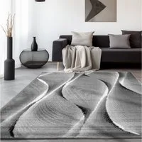 SIMPEX24 Designteppich Ombre Design, Rechteckig, Höhe: 12 mm, Modern Kurzflor Teppich Wohnzimmer Wellen Holz Optik Verschidene Größe