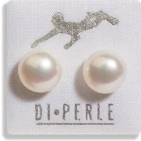 DI PERLE Paar Ohrstecker Damen Perlenschmuck 925 Silber Süsswasser Perlen Ohrstecker, Damen Perlenschmuck