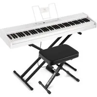 MUSTAR Digitalpiano 88 Tasten mit halbgewichteten Tasten und Bluetooth (mit Pianobank), Portables E-Piano Set mit Sustain Pedal, Ständer und Tragetasche