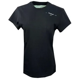 Off-White Woman Logo Schwarzes T-Shirt
