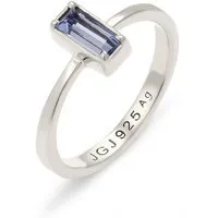 Elli Fingerring Blau Baguette 925 Sterling Silber, mit Kristallen von Swarovski®