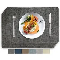 Vivi Idee Platzset Tischset Tischmatte Kunstleder, abwischbar wasserdicht Anti-Rutsch, Hitzebeständig beidseitig, 45 x 30 cm, 4er Set