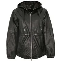 Jilani Lederjacke Camelia Jilani Collection - Damen Lederjacke Lammnappa Kapuze Oversize schwarz
