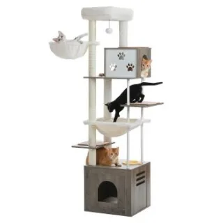 Pawz Road 190 Kratzbaum mit Futterplatz grau