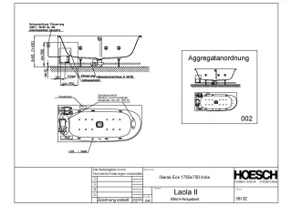 Hoesch Monolith Einbau Whirlwanne iSensi Trapez 1800x1200 rechts mit System Laola II 3958Z.010305001
