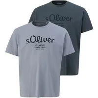 s.Oliver T-Shirt Big Size (2-tlg) Rundhals, kurzarm, Logo-Aufdruck