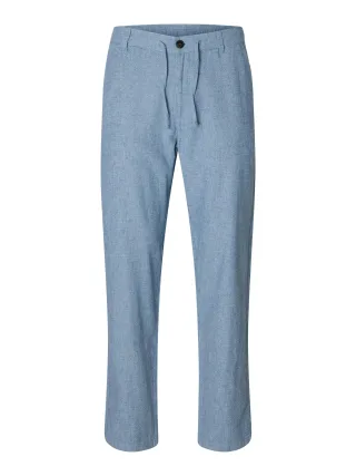 SELECTED MEN - SLM172-SLIMTAPE BRODY LINEN BLD PNT NOOS Cashmere Blue - Gr. - M