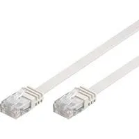 Patchkabel RJ-45 Stecker > RJ-45 Stecker weiß, 100cm, flach, Cat.5e U/UTP