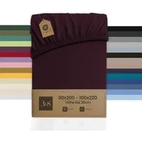 BETTWAESCHE-MIT-STIL Spannbettlaken Jersey Spannbettlaken, Matratzenhöhe bis 25cm, Jersey, Gummizug: rundum, (1 Stück), Rundumgummi, Familienbett
