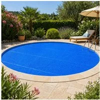 HAGO Pool-Abdeckplane Pool Solarfolie Blau Solarheizung Poolabdeckung Solarplane Wärmeplane (120my, 1-St., Erwärmt bis zu 8°C, Verringert Wasserverdunstung, zuschneidbar), Erwärmt bis zu 8°C, Verringert Wasserverdunstung, zuschneidbar