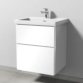 Sanipa 3way Waschtischunterbau zu Villeroy & Boch Subway 3.0 Waschtisch mit 2 Auszügen, Weiß-Glanz BS85278