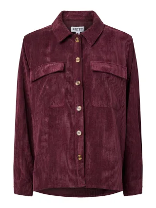 PIECES - PCEFFI LS CORDUROY SHIRT WVN NOOS BC Winetasting - Gr. - M