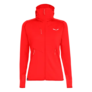 SALEWA - Agner Hybrid Polarlite Durastretch Damen Kapuzenjacke - Rot (Gr.36)