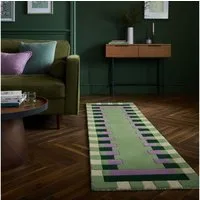 FLAIR RUGS Wollteppich Kai Wool Border, rechteckig, Höhe: 10 mm, Kai Wool Border Läufer Teppich
