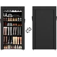 Sekey Stoffschrank Schuhschrank mit 9 Ebenen, Vliesstoff Schuhaufbewahrung Breite 85 cm, Schuhständer Platzsparend, 36 Paar Schuhe