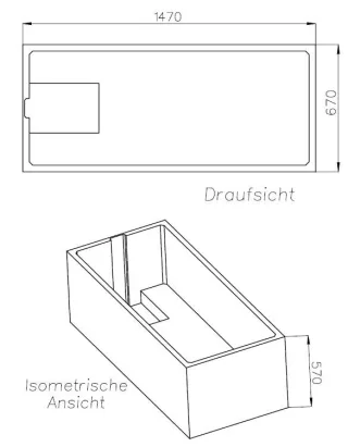 Neuesbad Wannenträger für Ideal Standard Connect Air 150x70 SW 16136
