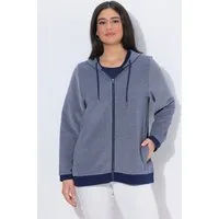 Ulla Popken Sweatjacke Sweatjacke Struktur Kapuze Langarm