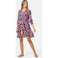 Rayshyne Tunikakleid PM-31 (Sommerkleid Jersey Strandkleid mit Muster in Einheitsgröße)