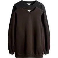 The Set Sweater 2 x The Set Lange Sweatshirts mit seitlichem RV (2-tlg)