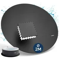Arebos Whirlpoolmatte Spa Pool Bodenschutzmatte - rund - EVA - Whirlpool Unterlage Puzzle, (16-tlg., 16'er Set), Whirlpool Bodenschutzmatte, isolierend & rutschhemmend, Outdoor