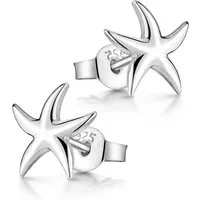 Materia Paar Ohrstecker Damen Silber Seestern maritim SO-416, 925 Sterling Silber, rhodiniert
